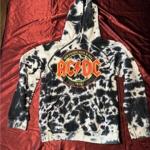 AC/DC Black and White Tie-Dye Hoodie